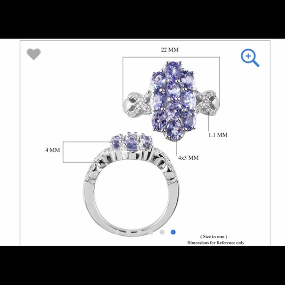 Peacock Tanzanite, Zircon Ring in Platinum over - Picture 4 of 5